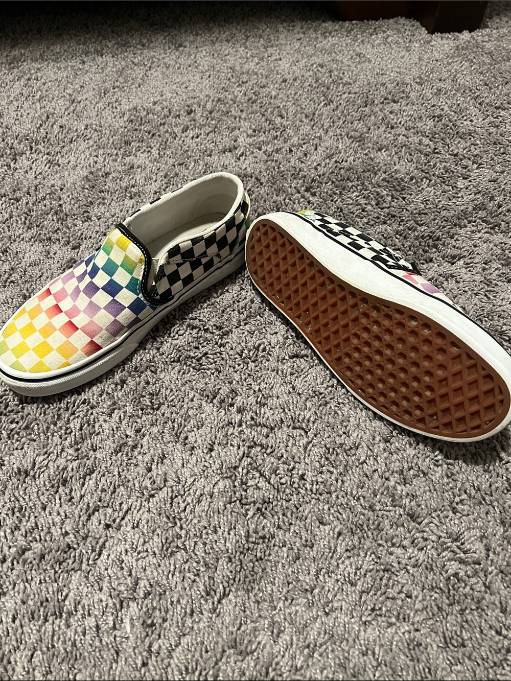 Vans Kids Rainbow Checkerboard Slip-On - Multicolor - Picture 2 of 3